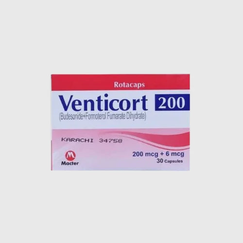 Venticort 200/6mcg Capsule (Budesonide+Formoterol)